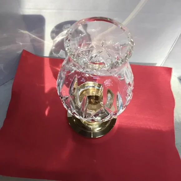 Waterford Vintage Belmont Hurricane Brass Base Candle Holder - Picture 6 of 6